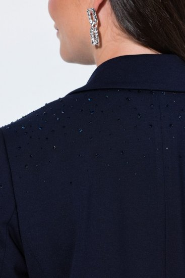 Ulla Popken 852498 Blazer mit Strasssteinen Dunkelblau - Blazer - Blazer in großen Größen für Damen