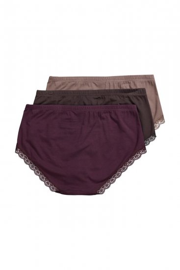 Ulla Popken 852698 Slips 3er-Pack Braun - Slips - 