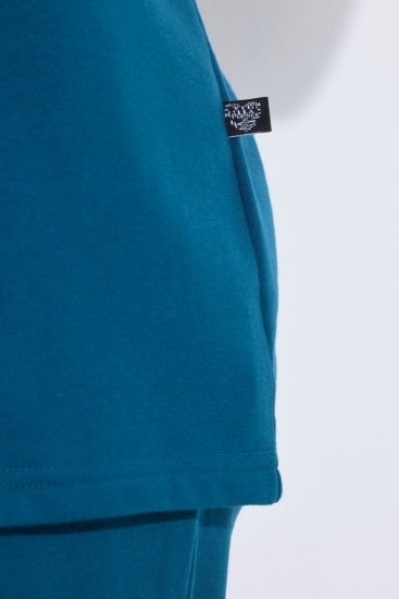 Ulla Popken 852710 Homewear-Pullover mit langen Ärmeln Petrol - Pyjama/Loungewear - 