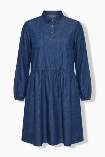 Ulla Popken 852768 Jeanskleid in A-Linie mit Taschen Denimblau - Kleider - Kleider für alle Größen