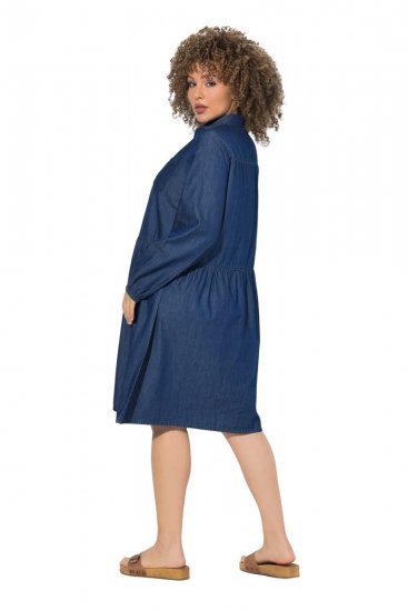 Ulla Popken 852768 Jeanskleid in A-Linie mit Taschen Denimblau - Kleider - Kleider für alle Größen