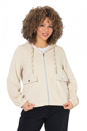 Ulla Popken 852802 Cordjacke Wollweiß - Jacken - Damenjacken in großen Größen