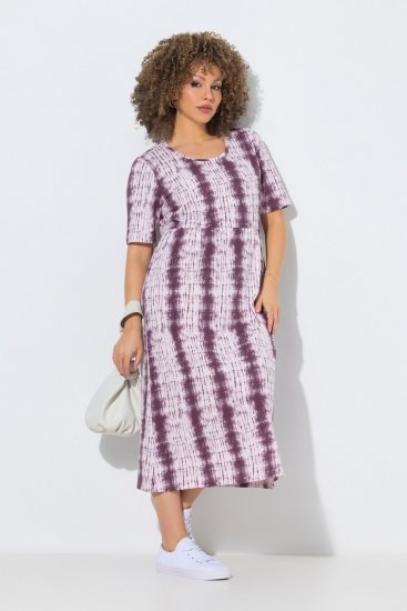 Ulla Popken 852854 Gestreiftes Midikleid Braun - Midikleider - Midikleider für Damen in großen Größen