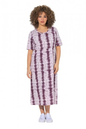 Ulla Popken 852854 Gestreiftes Midikleid Braun - Midikleider - Midikleider für Damen in großen Größen