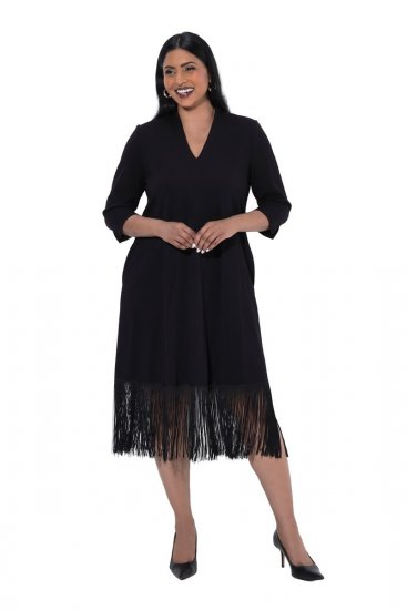 Ulla Popken 852937 Jerseykleid Schwarz - Jerseykleider - 