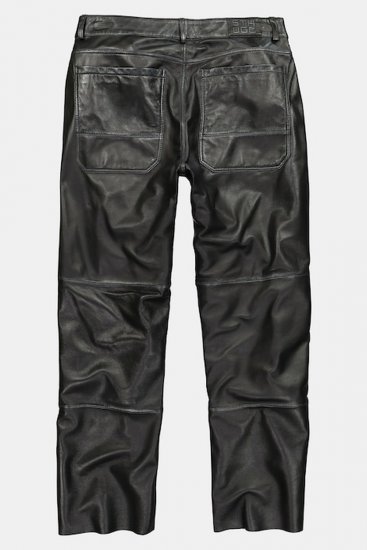JP1880 853066 Lederhose mit großen Gesäßtaschen Schwarz - Lederhosen für Herren in großen Größen - Herren Lederhosen in großen Größen