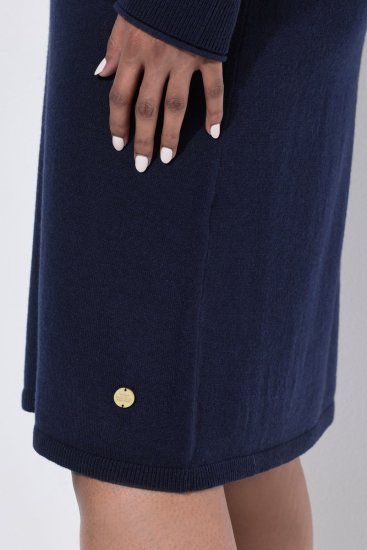 Ulla Popken 853077 Langärmliges Strickkleid Dunkelblau - Strickkleider - 