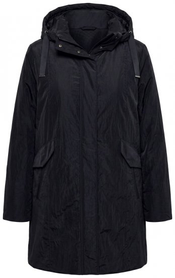 Ulla Popken 853351 Wasserdichte wattierte Sympatex Jacke mit Kapuze Schwarz - Jacken - Damenjacken in großen Größen