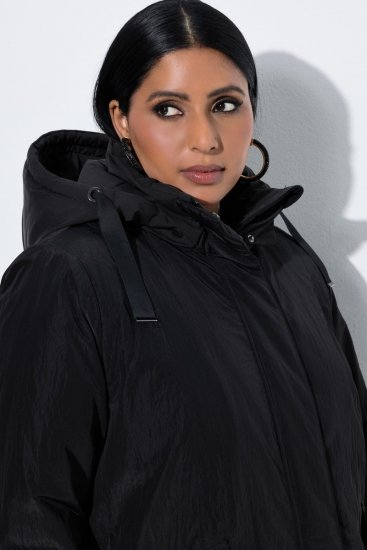 Ulla Popken 853351 Wasserdichte wattierte Sympatex Jacke mit Kapuze Schwarz - Jacken - Damenjacken in großen Größen