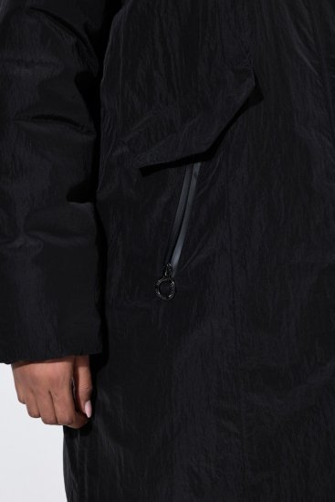 Ulla Popken 853351 Wasserdichte wattierte Sympatex Jacke mit Kapuze Schwarz - Jacken - Damenjacken in großen Größen