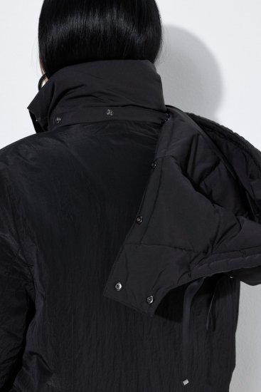 Ulla Popken 853351 Wasserdichte wattierte Sympatex Jacke mit Kapuze Schwarz - Jacken - Damenjacken in großen Größen