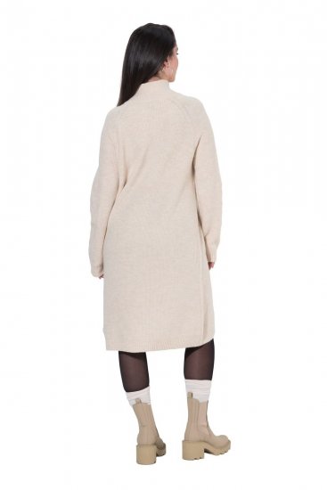 Ulla Popken 853504 Langärmliges Strickkleid mit Rollkragen Wollweiß - Strickkleider - 