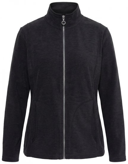 Ulla Popken 853668 Fleecejacke mit Stehkragen Schwarz - Fleecekleidung - 
