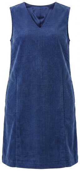 Ulla Popken 853697 Ärmelloses Cordkleid mit V-Ausschnitt Dunkelblau - Sommerkleider - Sommerkleider in großen Größen