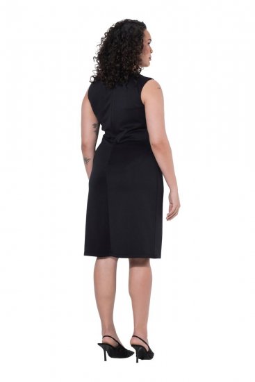Ulla Popken 853766 Ärmelloses Bodycon-Kleid mit Strasssteinen Schwarz - Sommerkleider - Sommerkleider in großen Größen