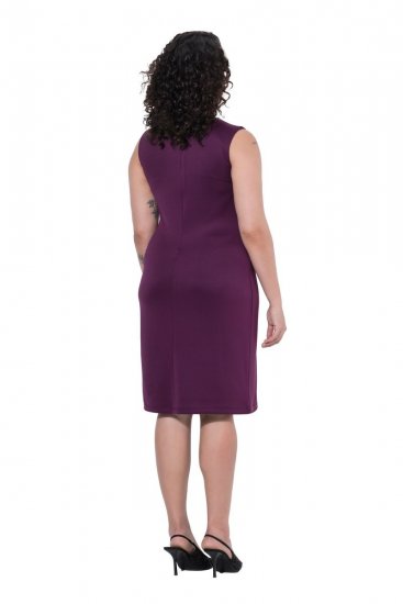 Ulla Popken 853766 Bodycon-Kleid mit Strasssteinen Pflaume - Abendkleider - Abendkleider in großen Größen