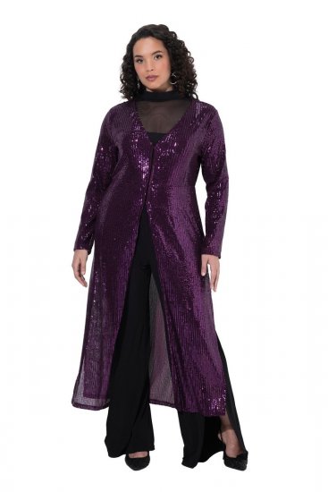 Ulla Popken 853770 Paillettenjacke Pflaume - Jacken - Damenjacken in großen Größen