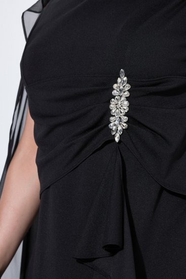 Ulla Popken 853774 Kleid mit Volants Schwarz - Abendkleider - Abendkleider in großen Größen
