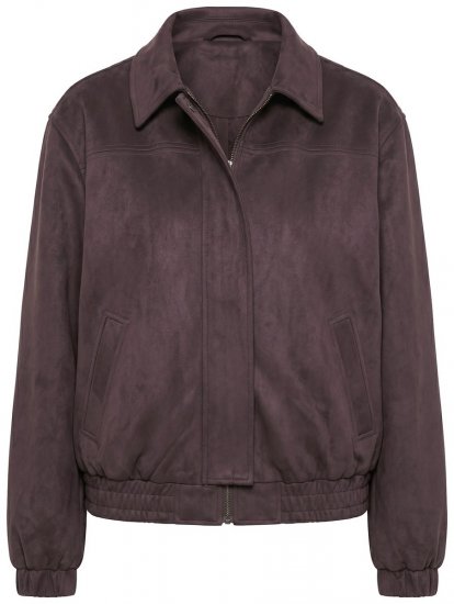 Ulla Popken 853792 Jacke in Wildlederoptik Braun - Jacken - Damenjacken in großen Größen