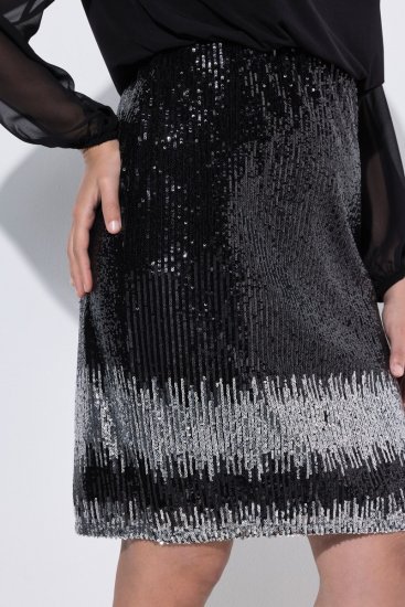 Ulla Popken 853810 Paillettenkleid Schwarz - Abendkleider - Abendkleider in großen Größen