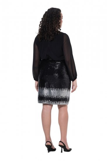 Ulla Popken 853810 Paillettenkleid Schwarz - Abendkleider - Abendkleider in großen Größen