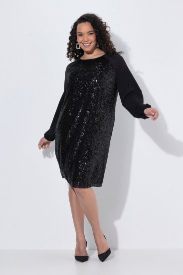 Ulla Popken 853871 Paillettenkleid Schwarz - Abendkleider - Abendkleider in großen Größen
