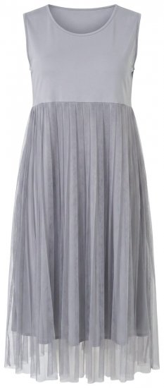 Ulla Popken 853879 Midikleid in A-Linie Grau - Midikleider - Midikleider für Damen in großen Größen