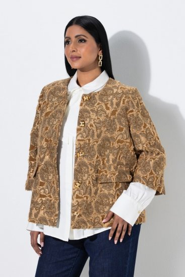 Ulla Popken 853996 Jacke Hellbraun - Jacken - Damenjacken in großen Größen