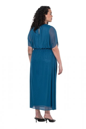 Ulla Popken 854031 Ärmelloses Maxikleid Petrol - Maxikleider - Maxikleider in großen Größen