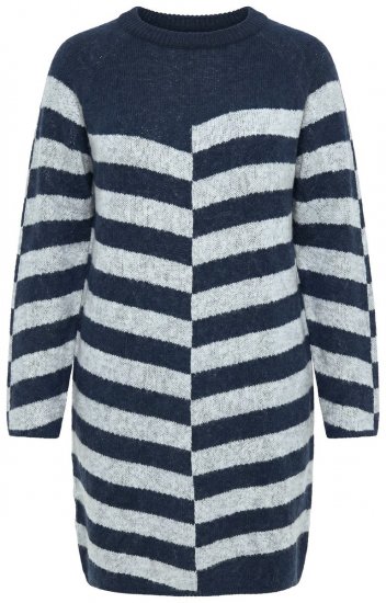 Ulla Popken 854095 Langärmliges Strickkleid Dunkelblau - Kleider - Kleider für alle Größen