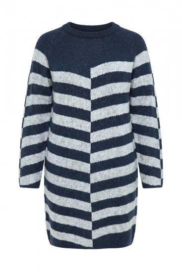 Ulla Popken 854095 Langärmliges Strickkleid Dunkelblau - Kleider - Kleider für alle Größen