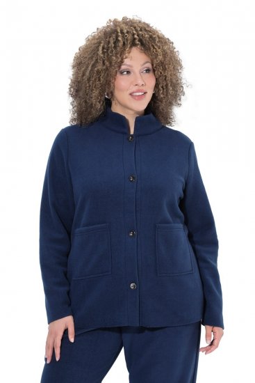 Ulla Popken 854200 Fleecejacke Dunkelblau - Jacken - Damenjacken in großen Größen