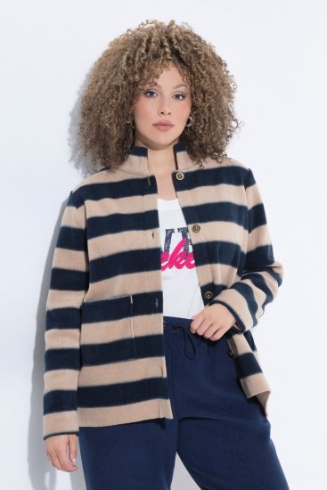 Ulla Popken 854366 Fleecejacke Hellbraun - Jacken - Damenjacken in großen Größen
