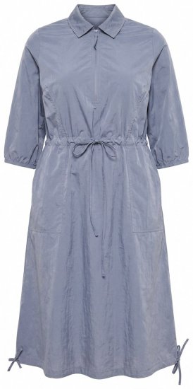 Ulla Popken 854413 Midikleid mit Tunnelzug Grau - Midikleider - Midikleider für Damen in großen Größen