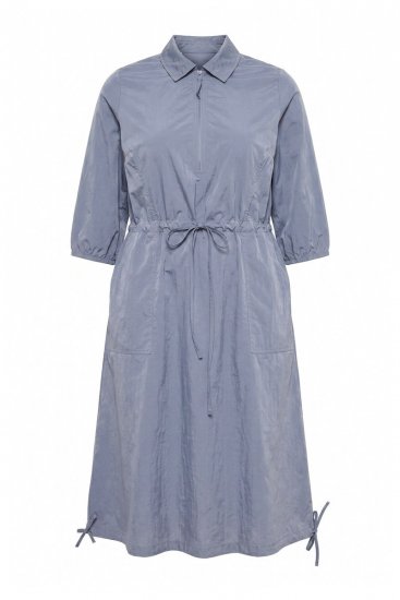 Ulla Popken 854413 Midikleid mit Tunnelzug Grau - Midikleider - Midikleider für Damen in großen Größen