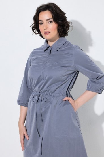 Ulla Popken 854413 Midikleid mit Tunnelzug Grau - Midikleider - Midikleider für Damen in großen Größen