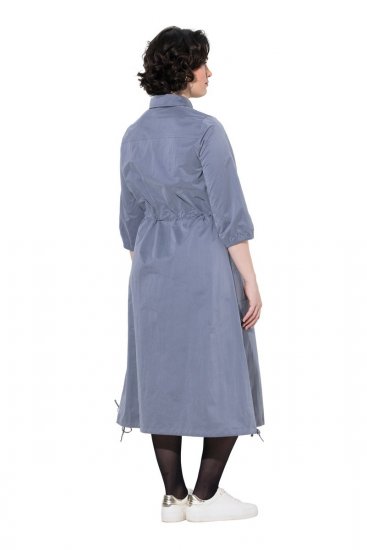 Ulla Popken 854413 Midikleid mit Tunnelzug Grau - Midikleider - Midikleider für Damen in großen Größen