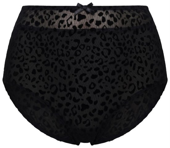 Ulla Popken 854551 Pantys mit Animal-Print Schwarz - Slips - 