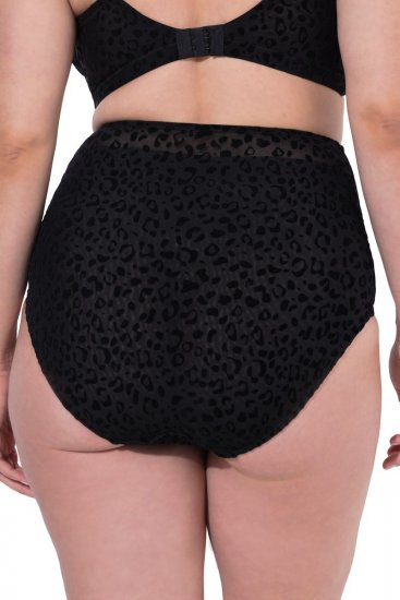 Ulla Popken 854551 Pantys mit Animal-Print Schwarz - Slips - 