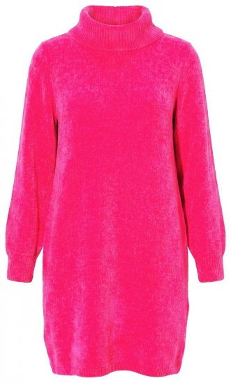Ulla Popken 854602 Langärmliges Strickkleid mit Rollkragen Rosa - Kleider - Kleider für alle Größen
