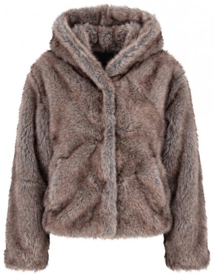 Ulla Popken 854617 Kunstfelljacke Beige - Jacken - Damenjacken in großen Größen