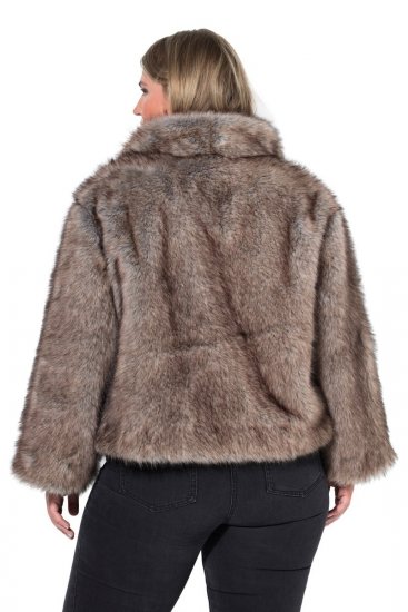 Ulla Popken 854617 Kunstfelljacke Beige - Jacken - Damenjacken in großen Größen