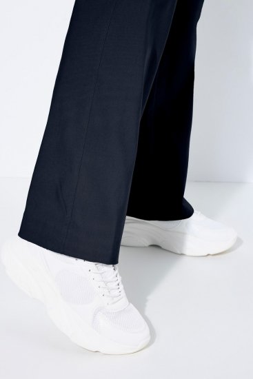 Ulla Popken 854910 Warme Stretchhose mit Gummibund Dunkelblau - Stoffhosen - Weite Stoffhosen für Damen in großen Größen