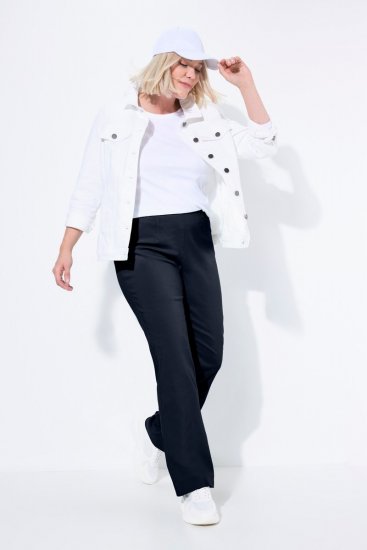 Ulla Popken 854910 Warme Stretchhose mit Gummibund Dunkelblau - Stoffhosen - Weite Stoffhosen für Damen in großen Größen