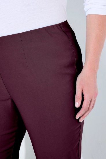 Ulla Popken 854910 Warme Stretchhose mit Gummibund Aubergine - Stoffhosen - Weite Stoffhosen für Damen in großen Größen