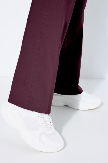 Ulla Popken 854910 Warme Stretchhose mit Gummibund Aubergine - Stoffhosen - Weite Stoffhosen für Damen in großen Größen