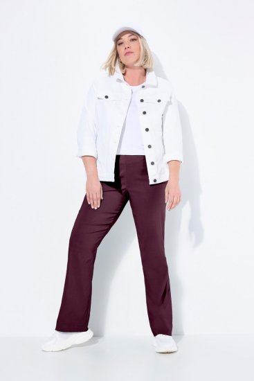 Ulla Popken 854910 Warme Stretchhose mit Gummibund Aubergine - Stoffhosen - Weite Stoffhosen für Damen in großen Größen