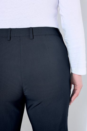 Ulla Popken 854987 Warme Stretchhose mit Komfortbund Dunkelblau - Stoffhosen - Weite Stoffhosen für Damen in großen Größen