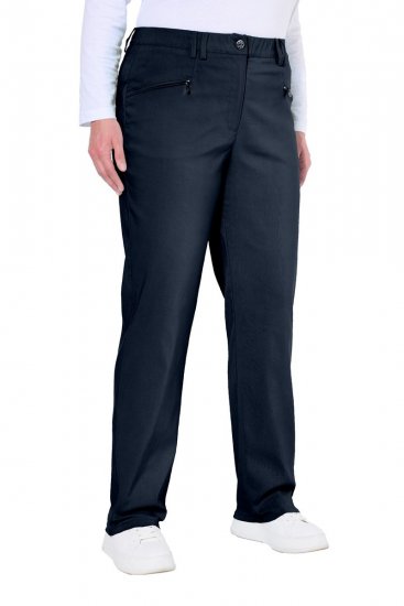 Ulla Popken 854987 Warme Stretchhose mit Komfortbund Dunkelblau - Stoffhosen - Weite Stoffhosen für Damen in großen Größen