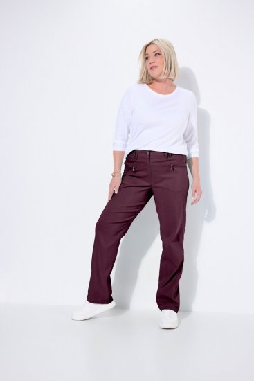 Ulla Popken 854987 Warme Stretchhose mit Komfortbund Aubergine - Stoffhosen - Weite Stoffhosen für Damen in großen Größen